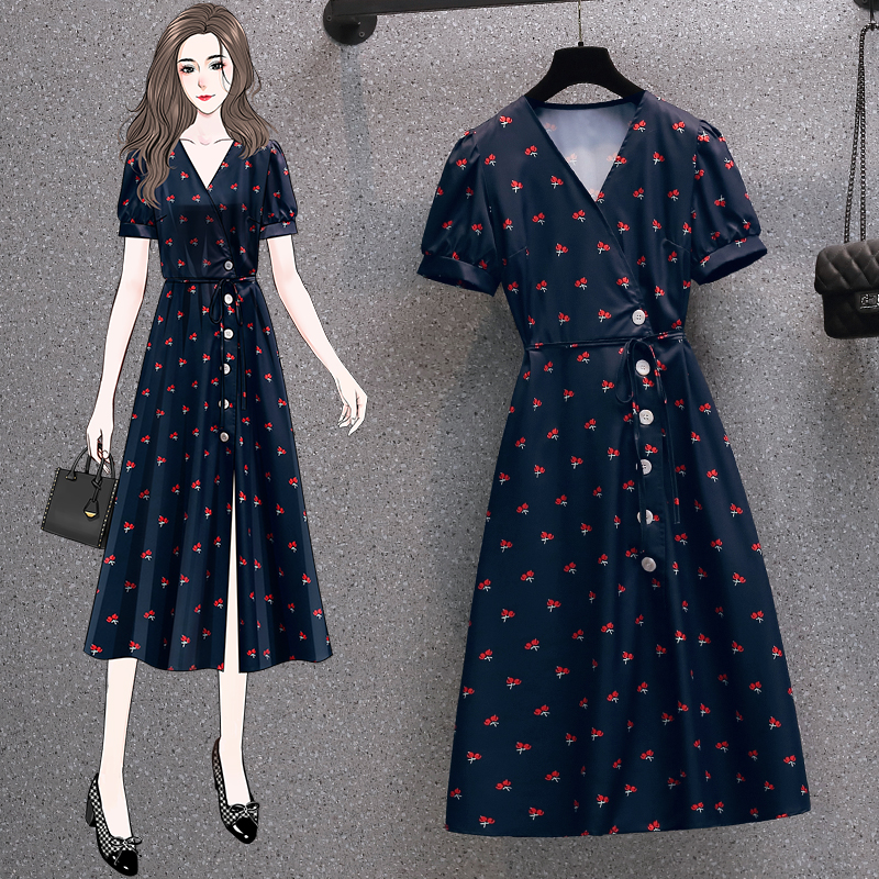 เดรสแขนสั้น มีไซส์ L-4XLอก 38-47 นิ้ว ใส่ได้ทั้งสาวหุ่นดีน่ารักจนถึงสาวอวบพลัสไซส์