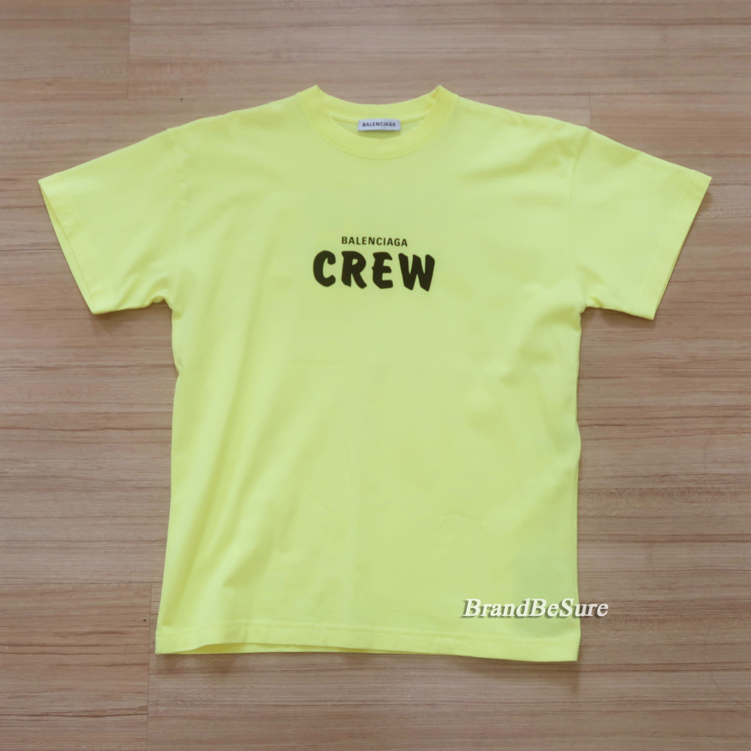 Balenciaga Yellow Crew Slogan Print T-shirt XS