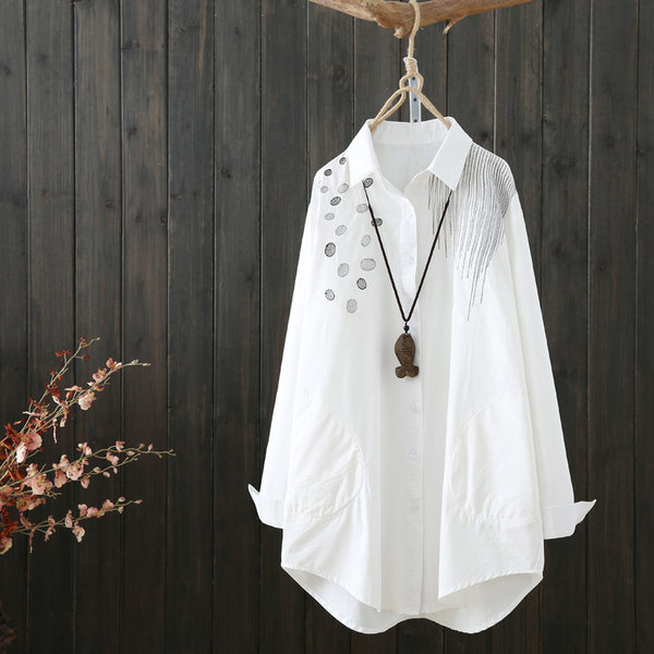 แบบเสื้อสวยๆ เสื้อผ้าฝ้ายลินิน เสื้อเชิ้ตผ้าลินิน