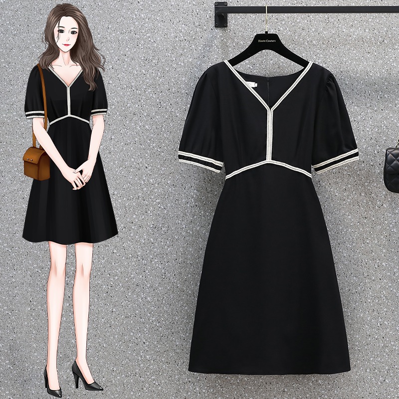 เดรสแขนสั้น มีไซส์ L-4XLอก 38-47 นิ้ว ใส่ได้ทั้งสาวหุ่นดีน่ารักจนถึงสาวอวบพลัสไซส์