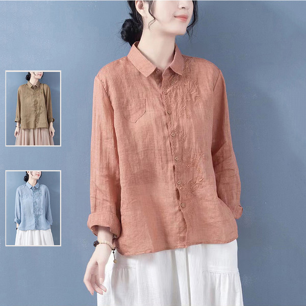 เสื้อลินิน เสื้อผ้าฝ้ายลินิน เสื้อเชิ้ตผ้าลินิน