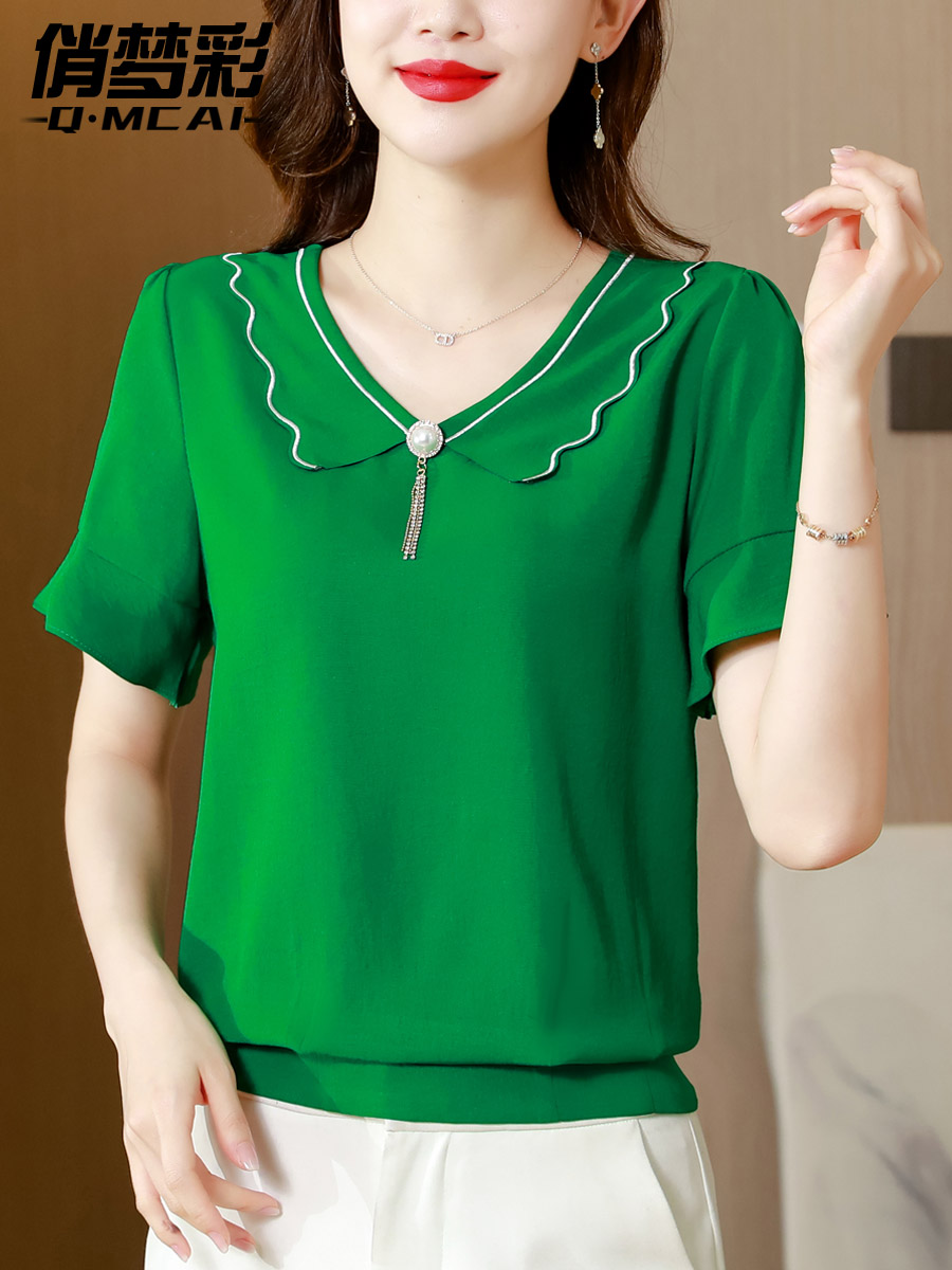 เสื้อชีฟอง เสื้อแฟชั่นสุภาพสตรีวัยผู้ใหญ่ มีไซต์ อก34นิ้ว-43นิ้ว