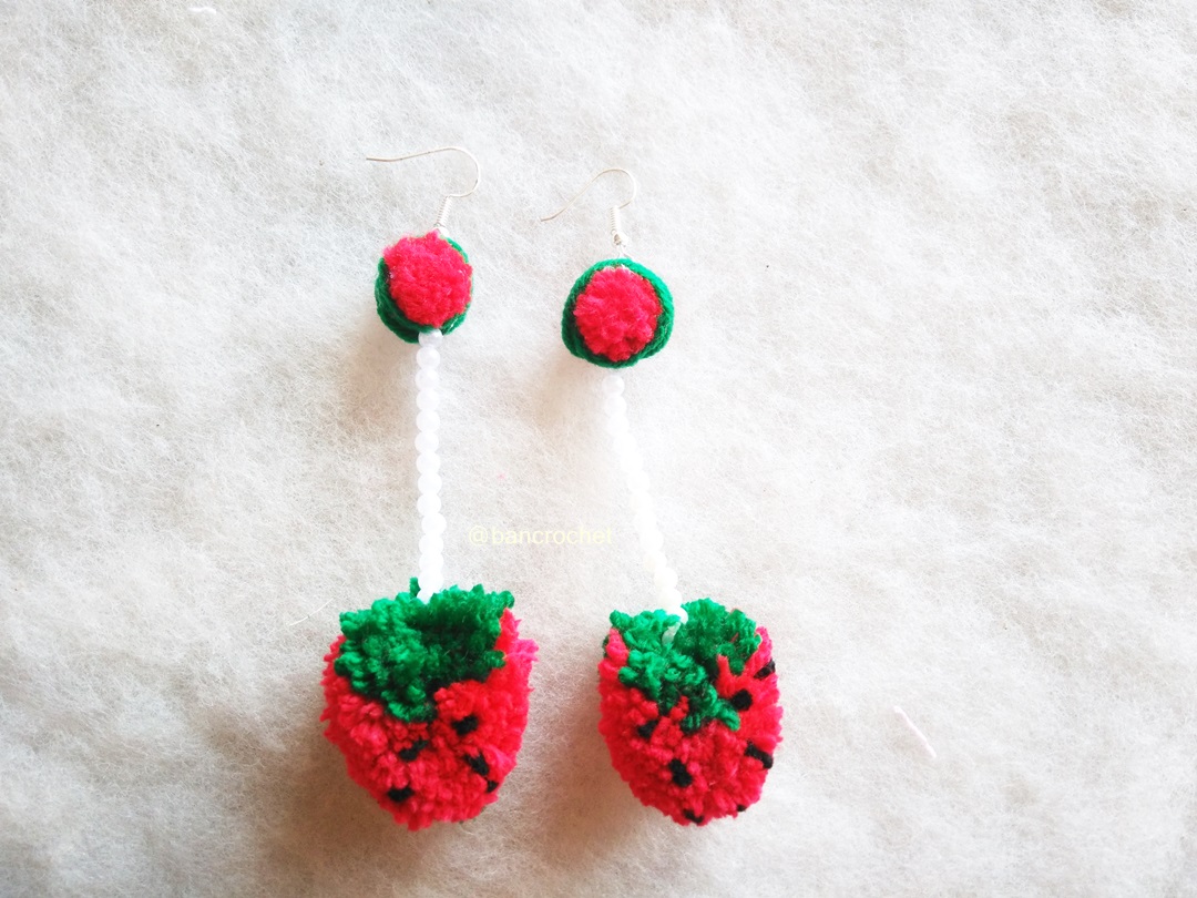Bancrochet ต่างหูถักโครเชต์ crochet earring หลากสี 4-6 นิ้ว
