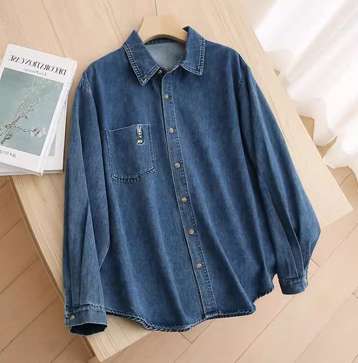 เสื้อเชิ้ต เสื้อคลุม Jacket ยีนส์ งานปัก ลายกระต่าย แบบเท่ ๆ เสื้อยีนส์ แขนยาว ตัวใหญ่ใส่หลวม ๆ 967504