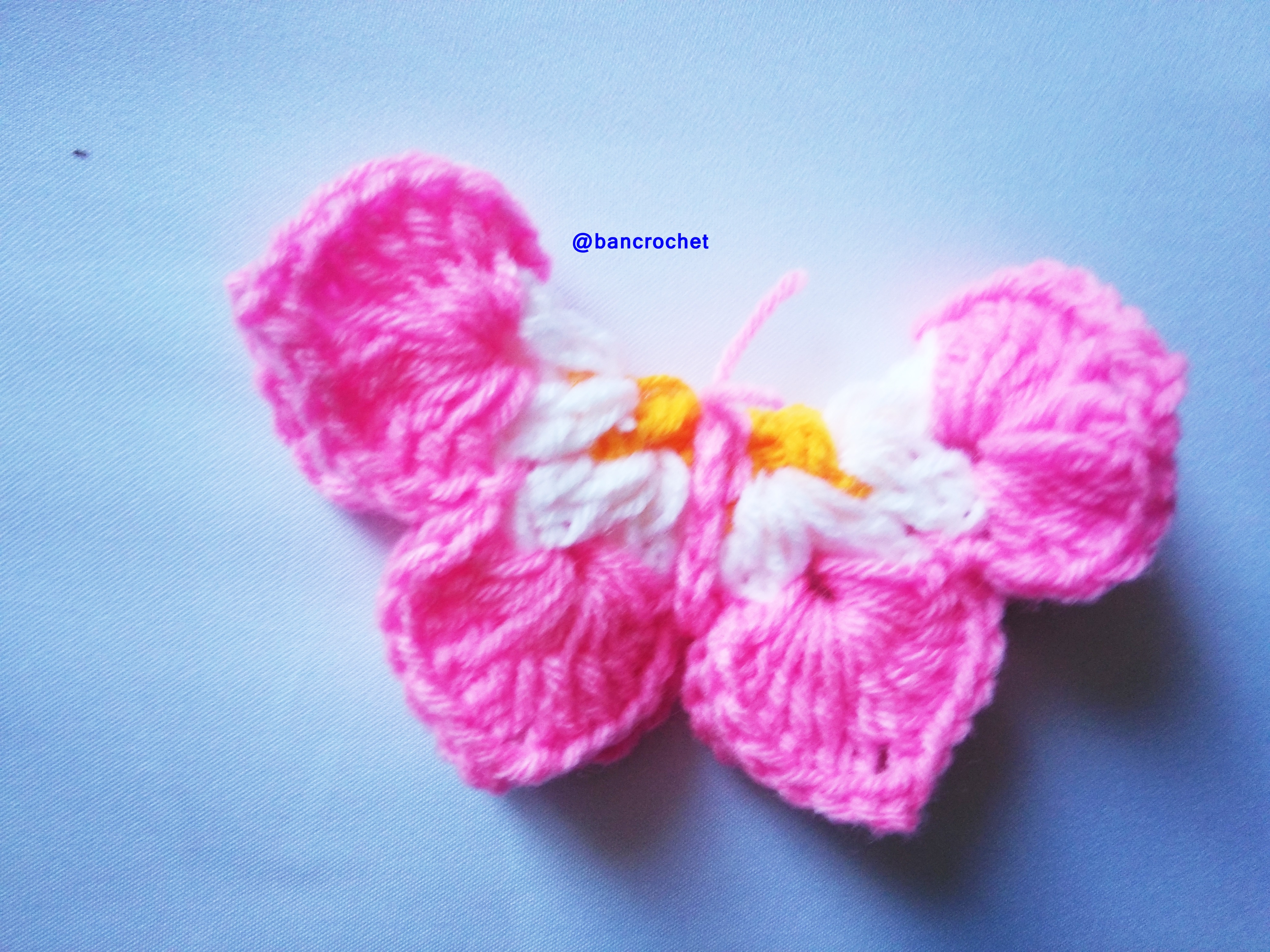 Bancrochet ผีเสื้อถักโครเชต์ Crochet Butterfly หลากสี 3x2 นิ้ว