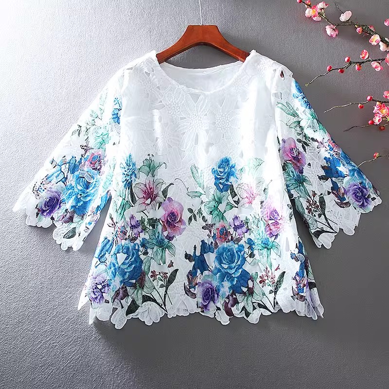 เสื้อลินิน เสื้อผ้าฝ้ายลินิน เสื้อเชิ้ตผ้าลินิน ปักลายสวยๆด้วยด้าย สไตล์VINTAGE