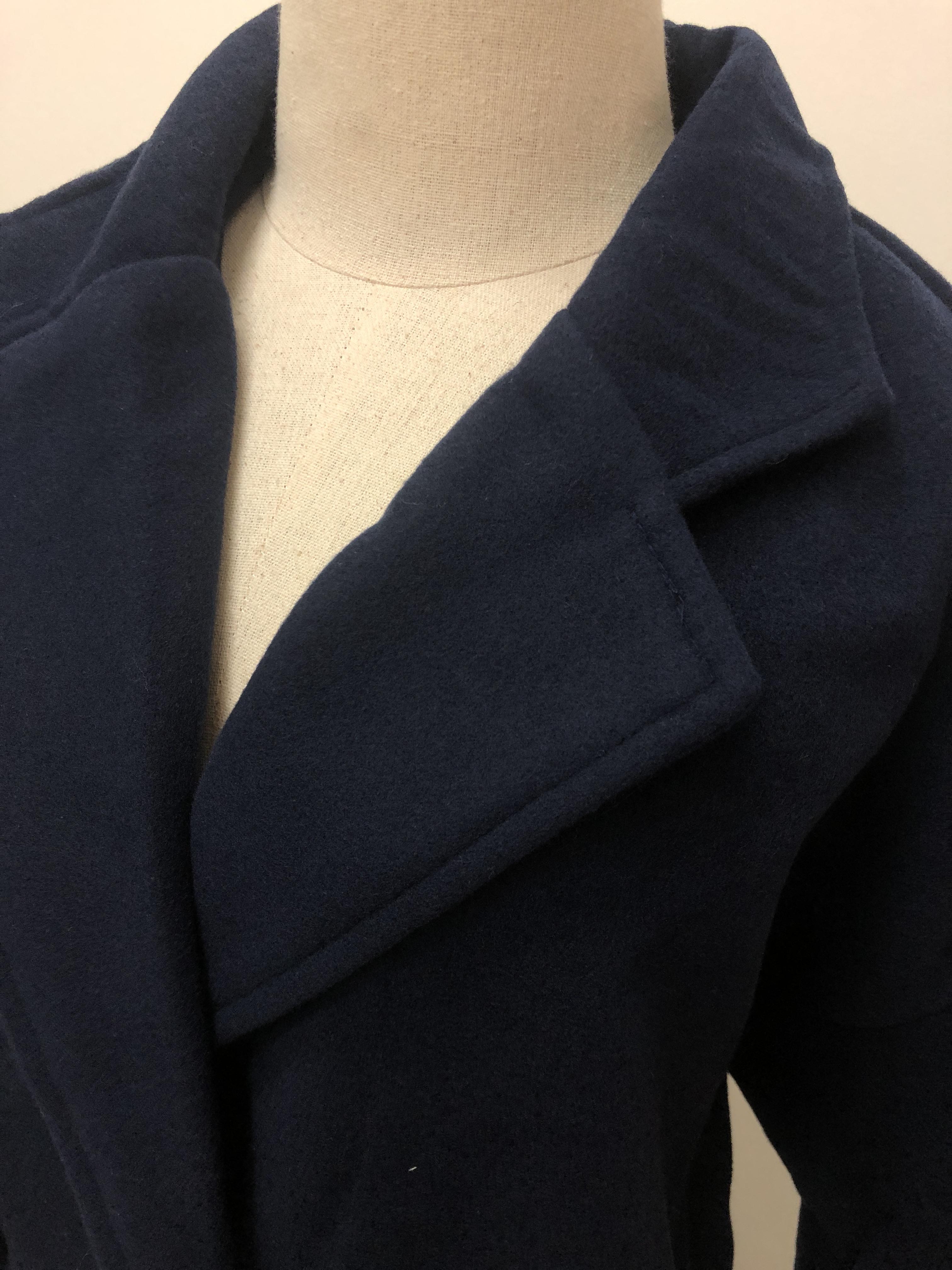 เสื้อโค้ทกันหนาว สไตล์นักเรียนเกาหลี ผ้าวูลผสมเนื้อดี เนื้อกำลังดีเป็นทรงไม่หนัก พร้อมส่ง DARK BLUE