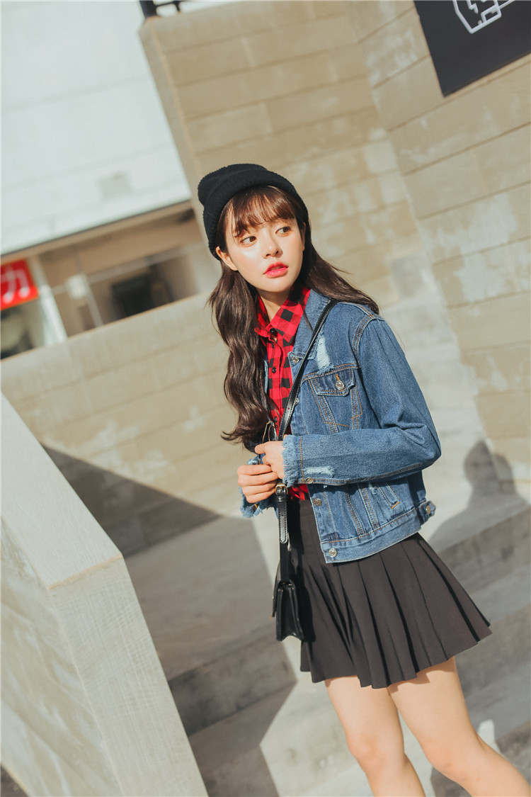 กระโปรงสั้นทรงเทนนิส ผ้าฮานาโกะ