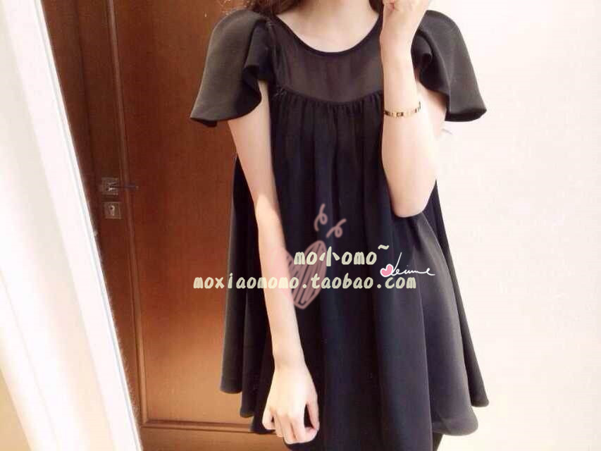พร้อมส่ง - เสื้อแฟชั่น ชีฟองเก๋ๆ สีดำ โชว์ไหล่น่ารัก ดำ