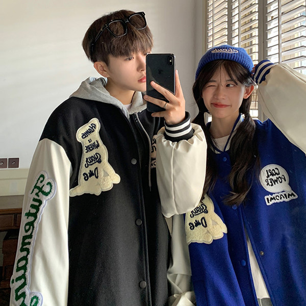 เสื้อแจ็คเก็ตเบสบอล เสื้อคลุม เสื้อแขนยาวสไตล์เกาหลี