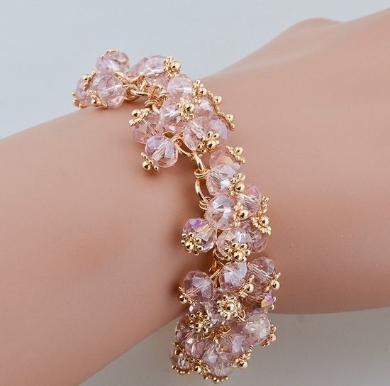 สร้อยข้อมือ คริสตัล ออสเตเรีย อัญมณี สีขาว ใส ประดับโซ่ทอง สวยหรู ของขวัญ ให้แฟน ลดราคา no 77336_5