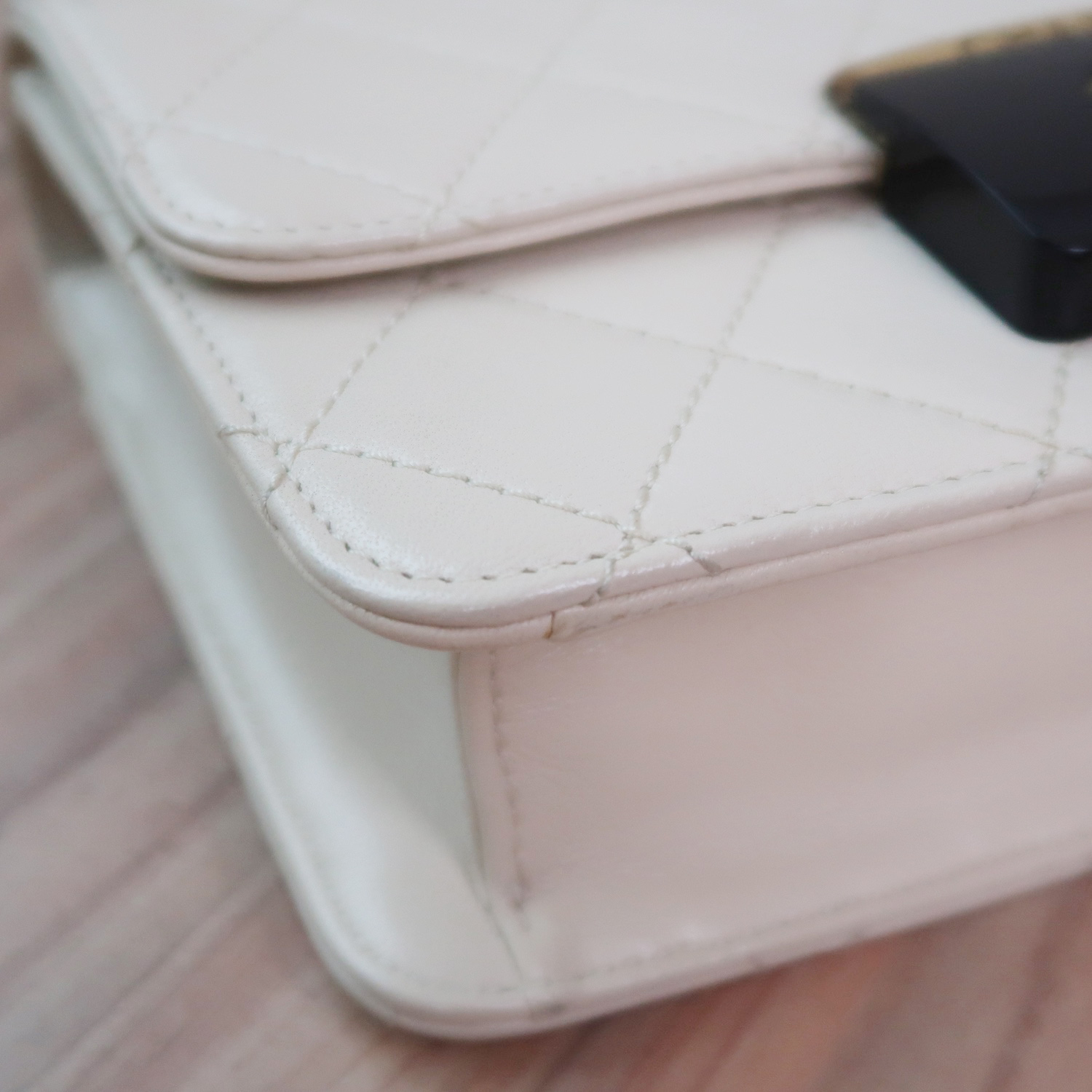 Chanel Ivory Sheepskin Quilted Mini Beauty Lock Flap Bag GHW