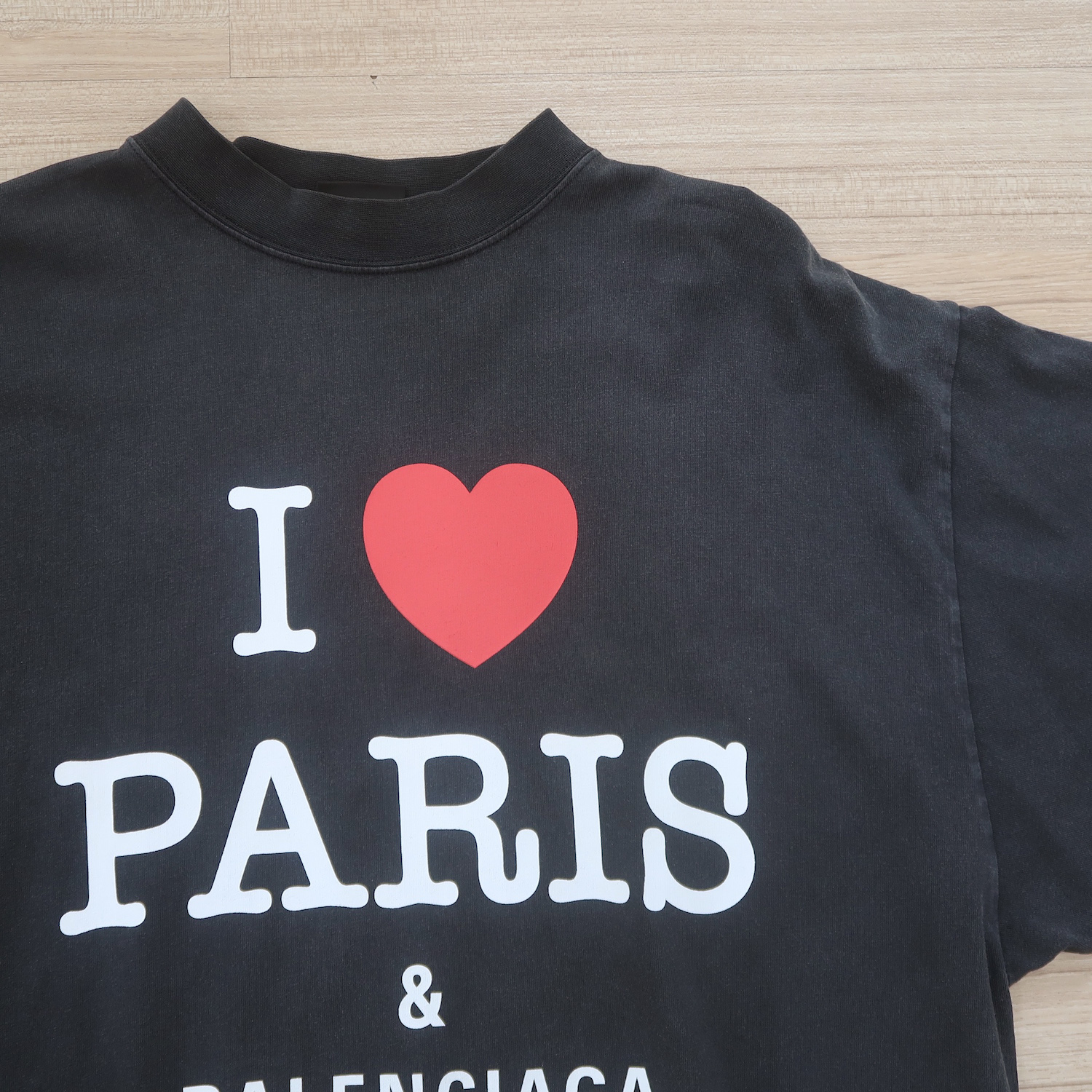 Balenciaga Black I Love Paris Logo T Shirt