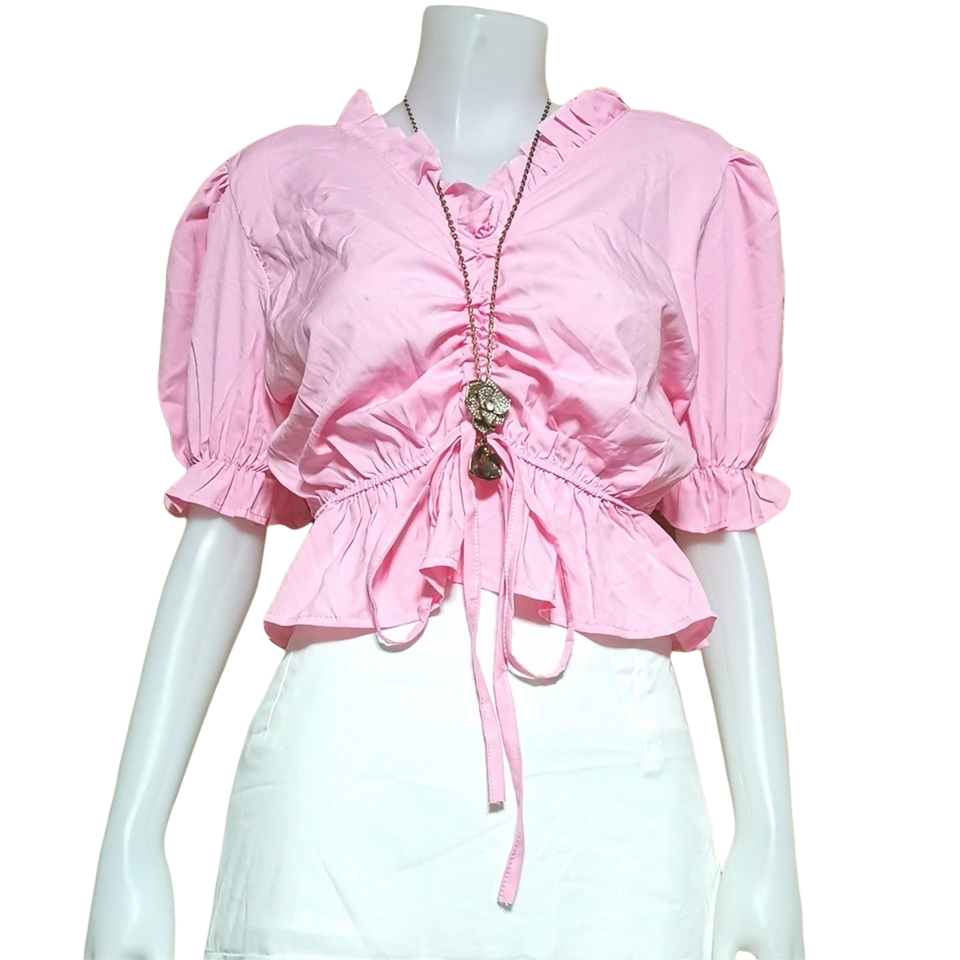 Blouse3892 รวมแบบเสื้อแฟชั่นวัยรุ่น เสื้อครอป เสื้อปาดไหล่ เสื้อสม็อค เสื้อรูดหน้า ผ้าไหมอิตาลี ผ้าชีฟอง งานแฟชั่นประตูน้ำ