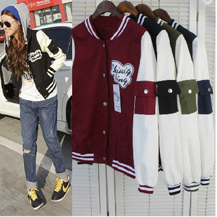 พร้อมส่ง - เสื้อคลุมกันหนาว เบสบอล สีดำ น่ารัก อินเทรนด์ สุดๆ black