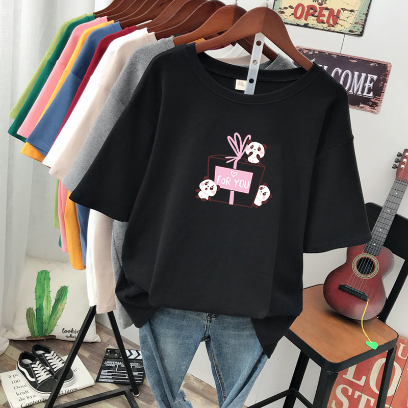 เสื้อยืดคอตตอน สกรีนลายน่ารัก มีหลากหลายสี ส่งฟรีทั่วไทย BY JIMIAO