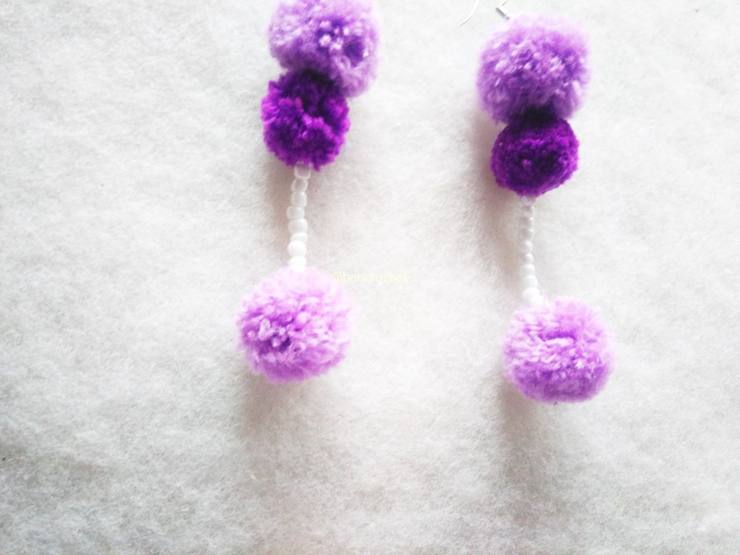 ต่างหูถักโครเชต์ crochet earrings หลากสี 5 นิ้ว