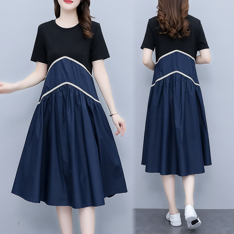 เดรสแขนสั้น มีไซส์ L-5XLอก 38-48 นิ้ว ใส่ได้ทั้งสาวหุ่นดีน่ารักจนถึงสาวอวบพลัสไซส์
