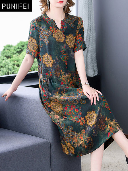 เดรสวัยผู้ใหญ่40-60ปี เดรสคุณแม่ ชุดเดรสทำงานวัยผู้ใหญ่ แบรนด์ MAMA DRESS
