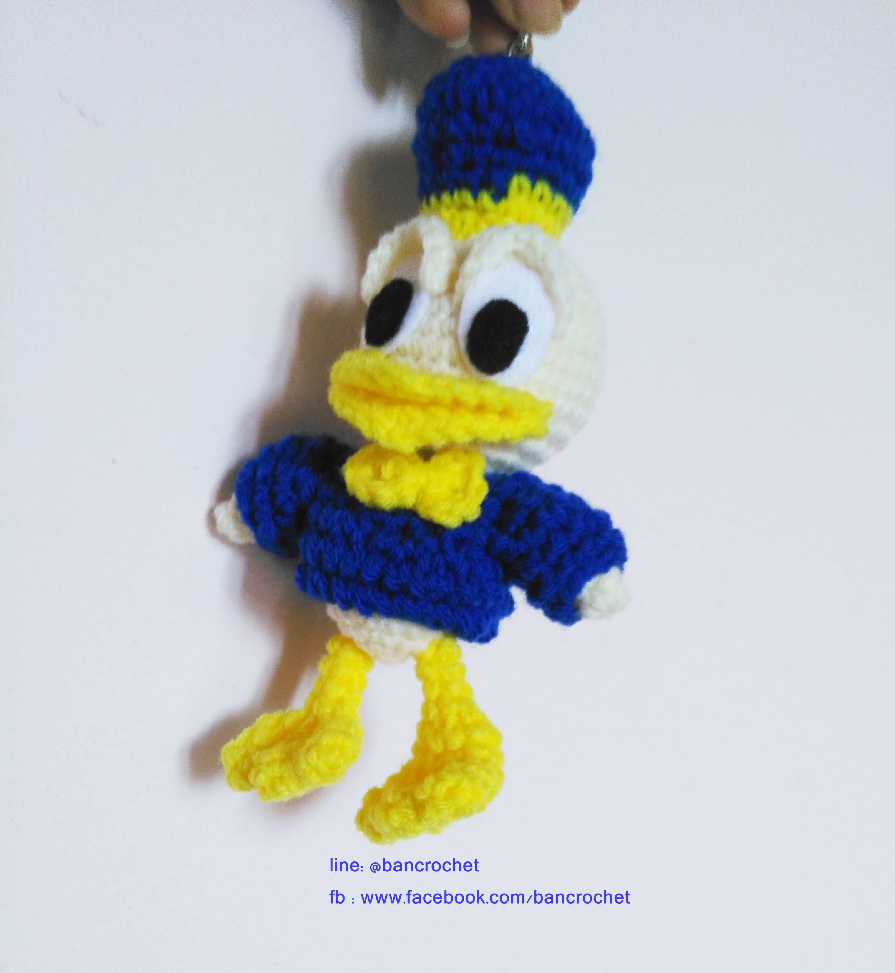 ตุ๊กตาเป็ด donald duck ขนาด 5 นิ้ว (donald duck amigurumi crochet)