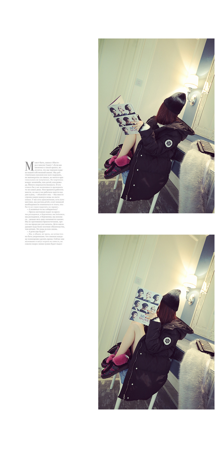 เสื้อกันหนาว สีดำ ตัวยาว ผ้าร่มเนื้อดีกันลม บุนวมนุ่ม ซิปและกระดุมหน้า พร้อมส่งจ้า