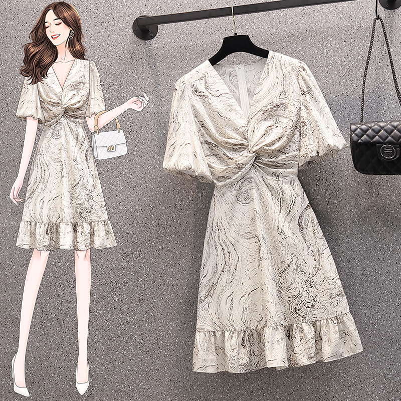 เดรสแขนสั้น มีไซส์ L-4XLอก 38-47 นิ้ว ใส่ได้ทั้งสาวหุ่นดีน่ารักจนถึงสาวอวบพลัสไซส์