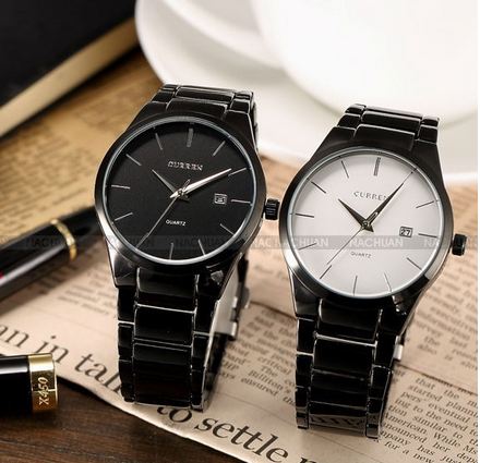 นาฬิกาข้อมือ ผู้ชาย สาย Stainless สีดำ และ สีเงิน หน้าปัด คลาสสิค เกลี้ยง สไตล์ ผู้บริหาร แบบเรียบ แต่ดูมีสไตล์ ใส่ได้ทุกโอกาส ของขวัญให้แฟน สุดหรู 856977