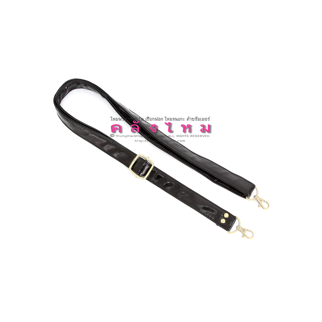 สายกระเป๋าสะพายข้างคอหมาสีเงิน ขนาด 2.5 ซม. (หนังเทียม)
