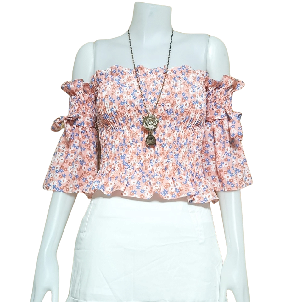 Blouse3892 รวมแบบเสื้อแฟชั่นวัยรุ่น เสื้อครอป เสื้อปาดไหล่ เสื้อสม็อค เสื้อรูดหน้า ผ้าไหมอิตาลี ผ้าชีฟอง งานแฟชั่นประตูน้ำ