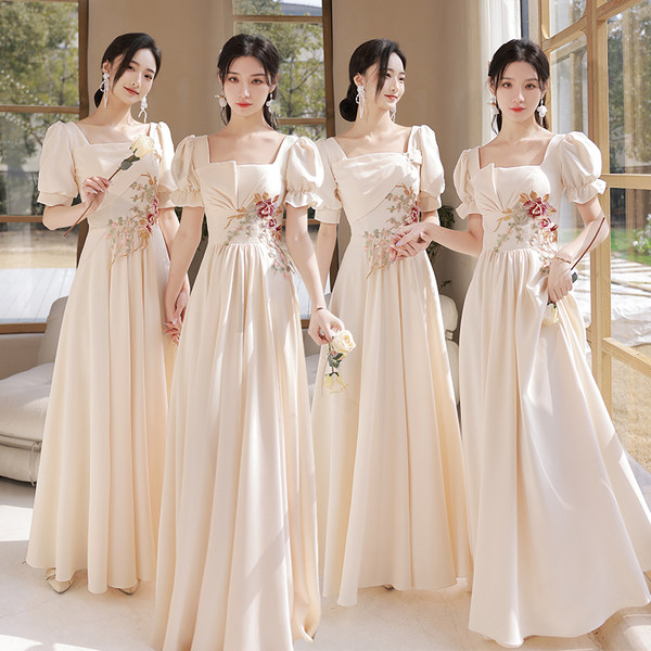 ชุดเพื่อนเจ้าสาวสีครีม ชุดเพื่อนเจ้าสาว ชุดไปงานแต่งงาน