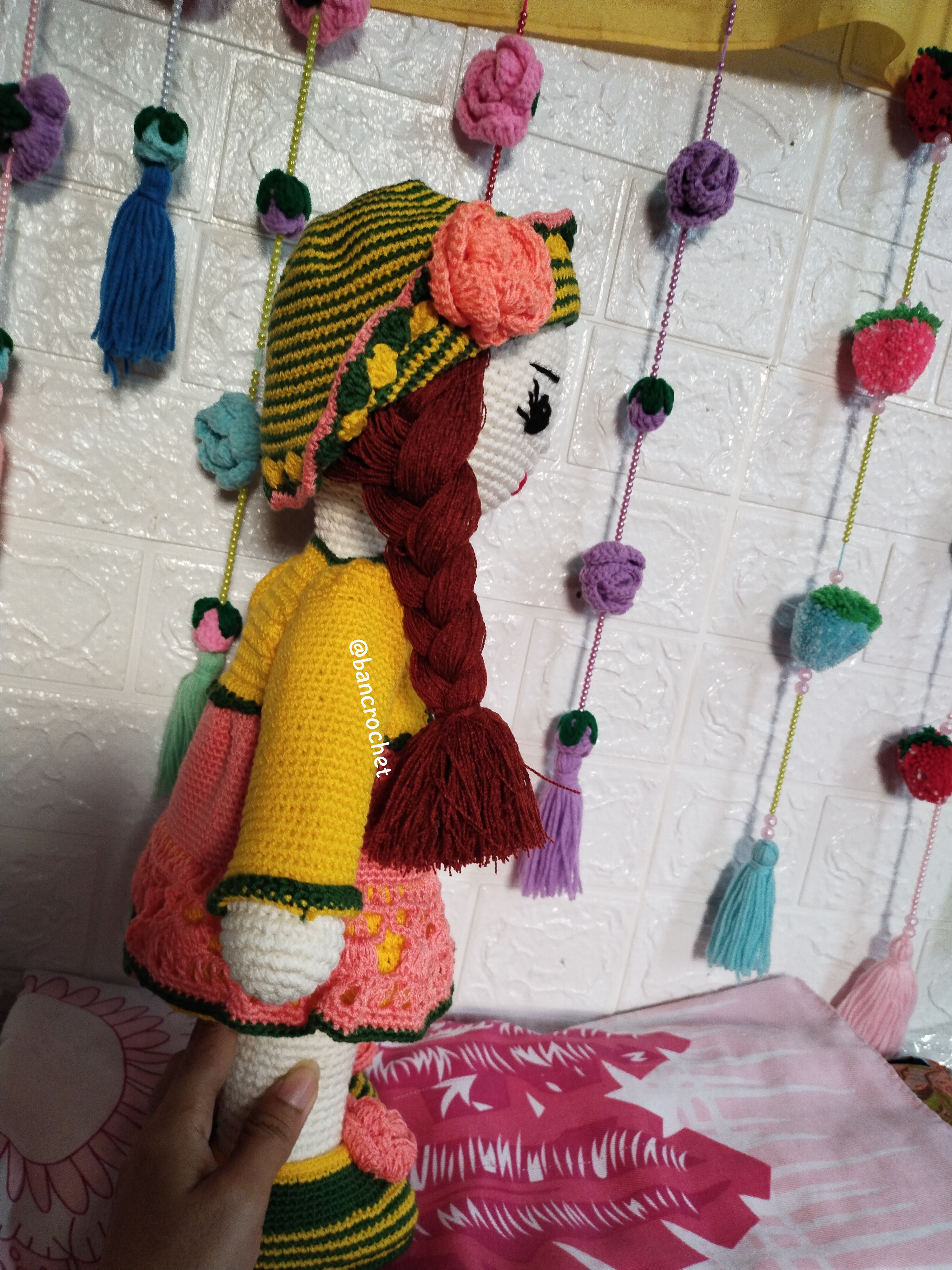 Bancrochet ตุ๊กตาถักโครเชต์รูปคน crochet doll หลากสี 14 inch