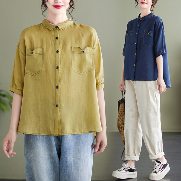 เสื้อลินิน แบบเสื้อสวยๆ เสื้อผ้าฝ้ายลินิน เสื้อเชิ้ตผ้าลินิน BY LININ