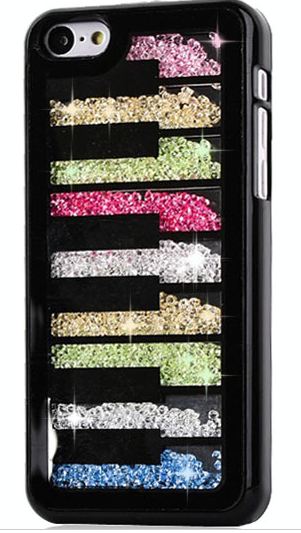 เคส iPhone 5c ประดับเม็ดคริสตัล ด้านใน คล้ายเม็ดทราย เคส แบบ เก๋ งาน Hand made ไม่ซ้ำใคร ลูกเล่นชั้นสี่เหลี่ยมสลับ สีดำ สีขาว no 98246_6