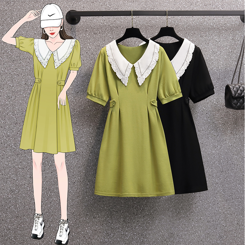 เดรสแขนสั้น มีไซส์ L-4XLอก 38-47 นิ้ว ใส่ได้ทั้งสาวหุ่นดีน่ารักจนถึงสาวอวบพลัสไซส์