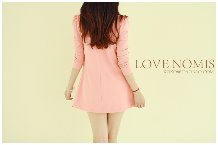 พร้อมส่ง - เสื้อคลุมตัวยาว สีชมพูอ่อน สไตล์เกาหลี เก๋ๆ ชมพูอ่อน