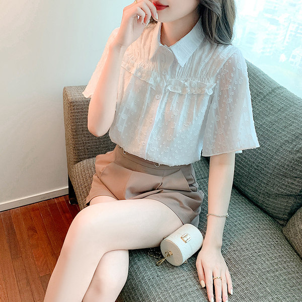 เสื้อลูกไม้ แขนสั้น