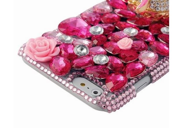 เคส iphone 6 Plus ขนาด 5.5 นิ้ว เคสคริสตัล Rhinestone เคสหรู สีชมพู หวาน ๆ ติดคริสตัล นกฮูก เคส 3 มิติ Diy คริสตัลหัวใจ เคสไฮโซ 927806
