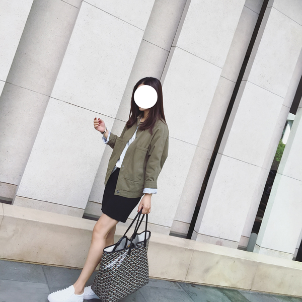 เสื้อคลุมสไตล์เกาหลี สีเขียวทหาร ทรงสวย ผ้าป่านบุซับในเนื้อนุ่ม ใส่คลุมกำลังดี เท่ๆ พร้อมส่งเลยจ้า สีเขียวทหาร