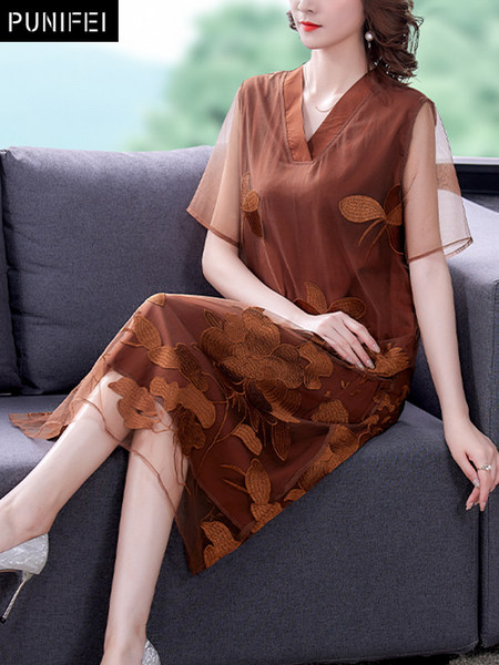 เดรสวัยผู้ใหญ่40-60ปี เดรสคุณแม่ ชุดเดรสทำงานวัยผู้ใหญ่ แบรนด์ MAMA DRESS