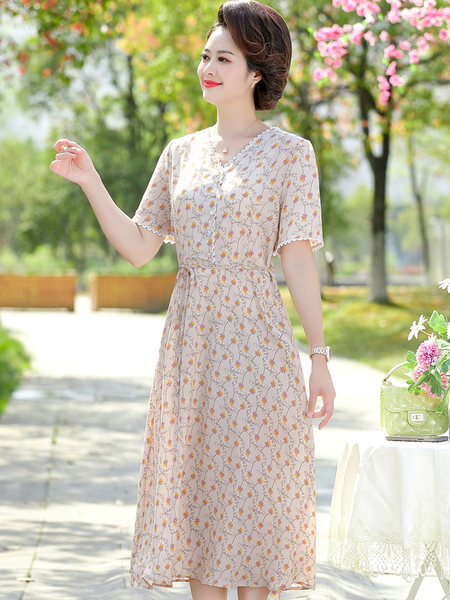 เดรสวัยผู้ใหญ่40-60ปี เดรสคุณแม่ ชุดเดรสทำงานวัยผู้ใหญ่ แบรนด์ MAMA DRESS