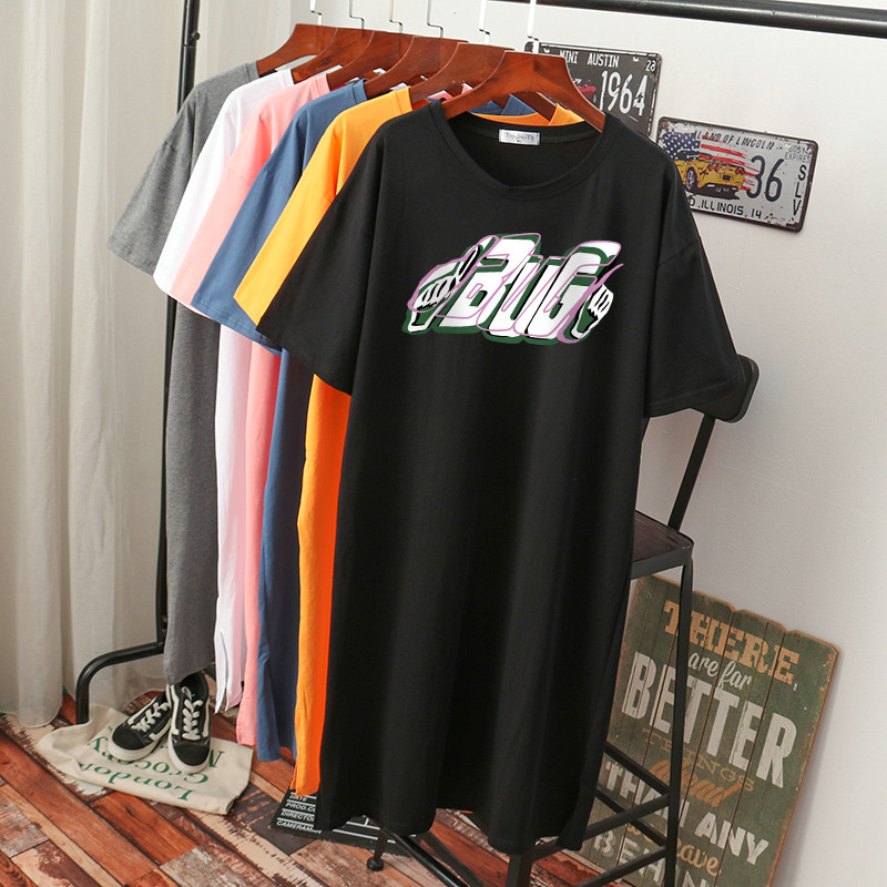 เดรสสไตล์เสื้อยืด S-3XL(อกเสื้อยืด 43- 51 นิ้ว)ใส่สบายๆอยู่บ้าน ใส่นอน