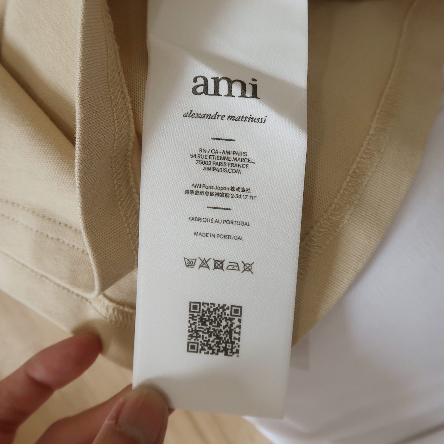 Ami Beige Cotton Logo T-Shirt