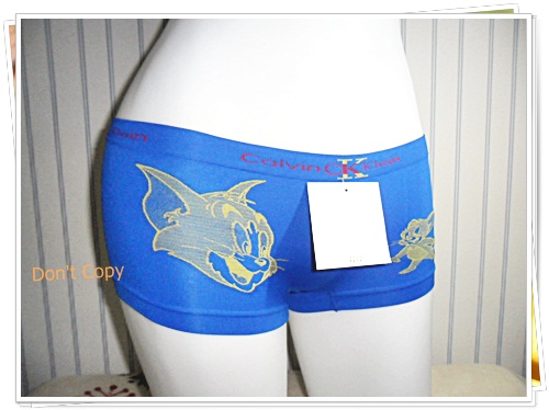 กางเกงในผู้หญิง เนื้อนุ่ม สีน้ำเงินลายแมว K008