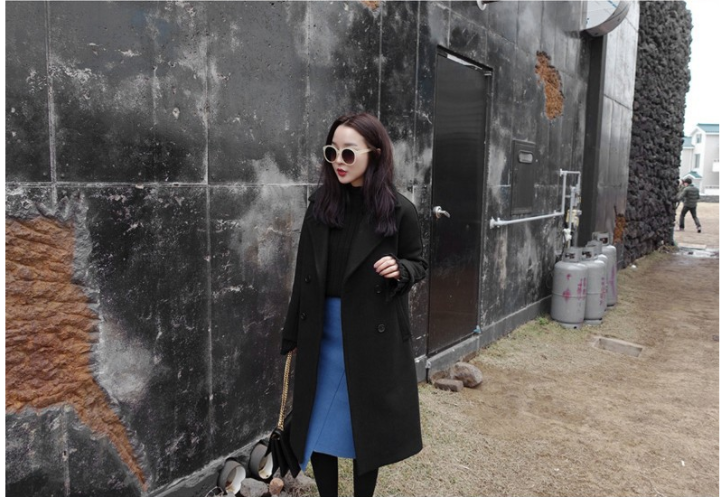 OverCoat เสื้อโค้ทกันหนาวตัวยาว สีดำ Classic เข้าได้กับทุกชุด งานดี ผ้าวูลเนื้อดี บุซับในกันลมอย่างดี พร้อมส่ง