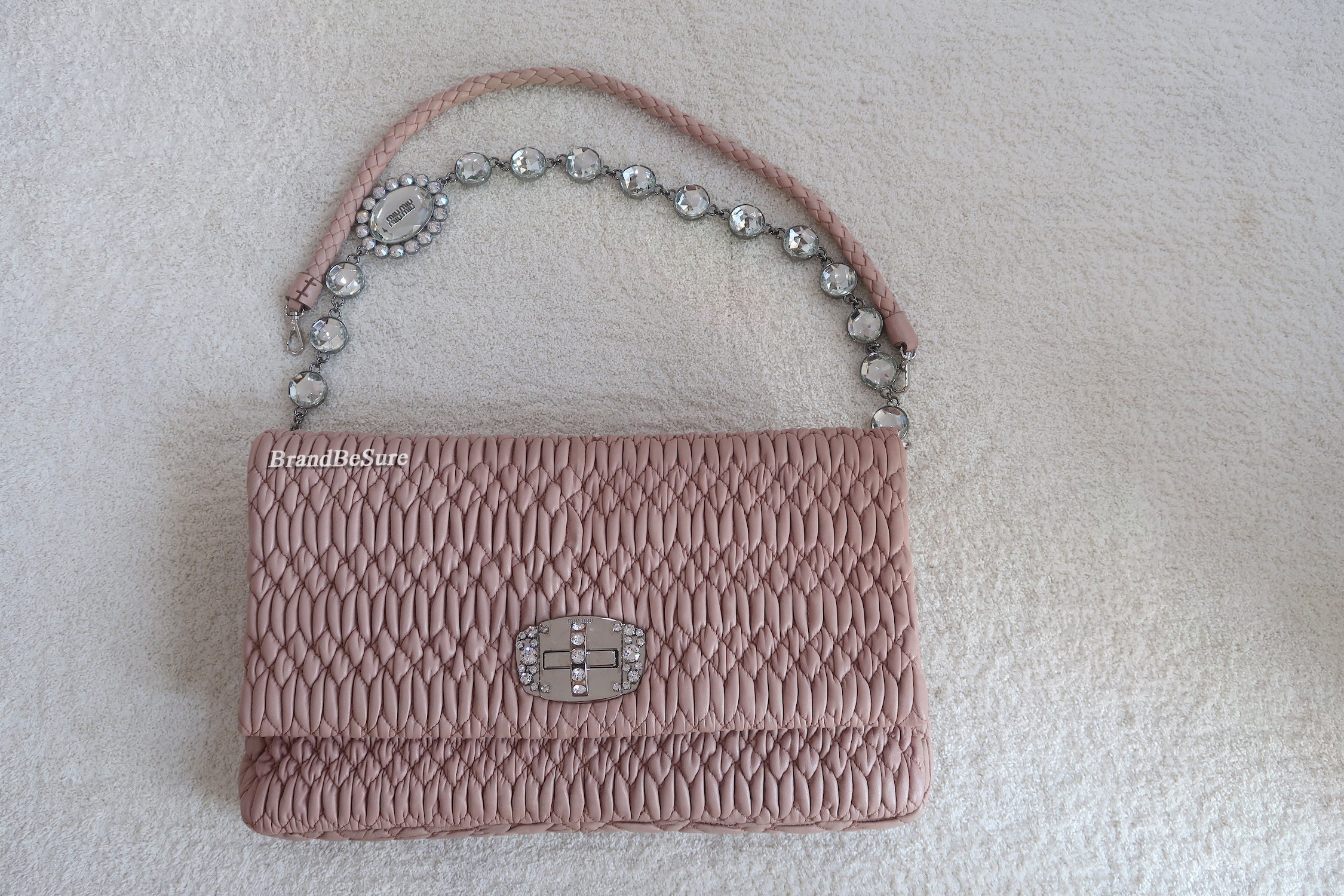 Miu Miu Cameo Matelasse Large Crystal Clutch