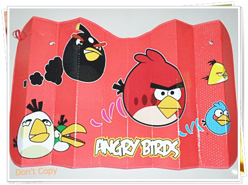 ม่านบังแดดรถยนต์ ลาย Angry Birds สีแดง