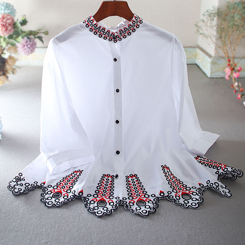 เสื้อลินิน เสื้อผ้าฝ้ายลินิน เสื้อเชิ้ตผ้าลินิน ปักลายสวยๆด้วยด้าย สไตล์VINTAGE