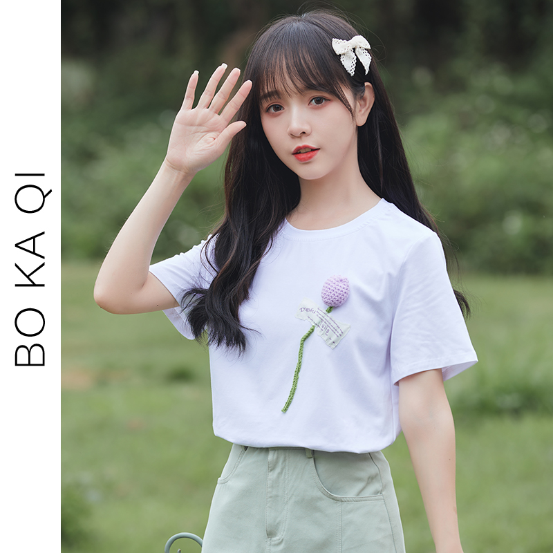 เสื้อผ้าวัยรุ่นเกาหลี เสื้อยืดวัยรุ่นผู้หญิง มีขนาด S M L XL