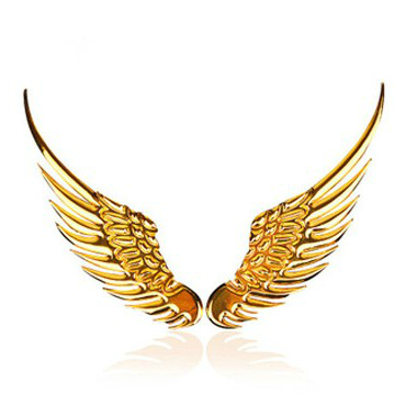 Angel Wing 3D Car Decoration Sticker - สติกเกอร์ ปีกนางฟ้าติดโลโก้รถยนต์ สีทอง