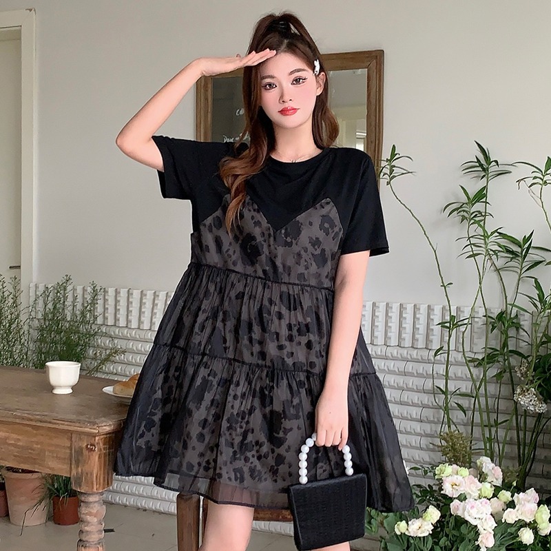 เดรสแขนสั้น มีไซส์ L-4XLอก 38-47 นิ้ว ใส่ได้ทั้งสาวหุ่นดีน่ารักจนถึงสาวอวบพลัสไซส์ จัดส่งฟรี! ทักแชทสั่งซื้อ